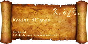 Kreisz Ágnes névjegykártya